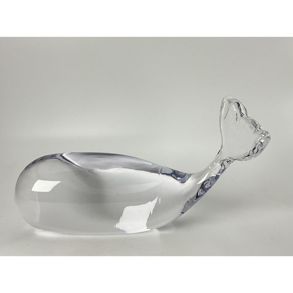 Rare Simon Pearce Hand Blown Nantucket Whale Figurine Sculpture Paperweight VGUC